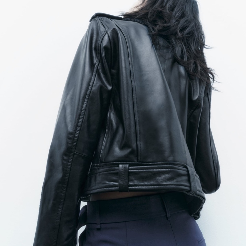 Zara 100% Genuine Leather Jacket NWT - Picture 3 of 11